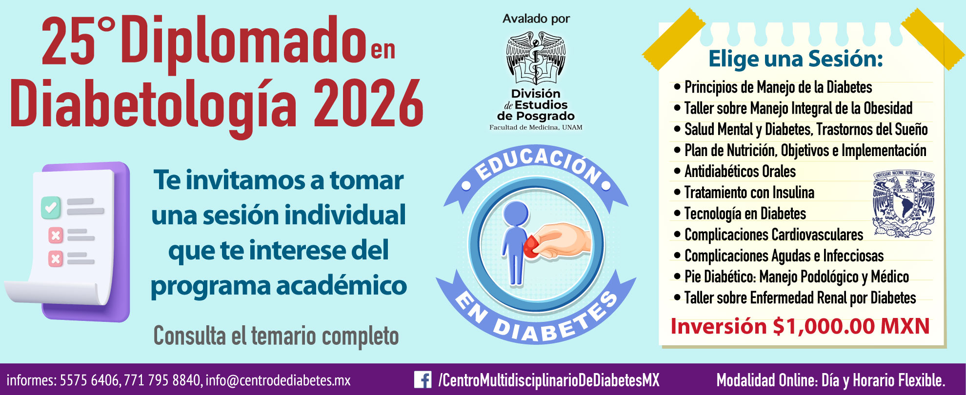 25° Diplomado en Diabetología, Manejo y Educación para el Autocuidado en Diabetes 2026